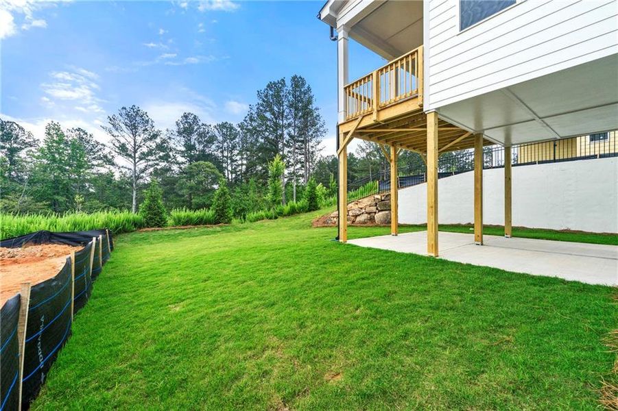 Exterior details and patio area of a home in Cresswind Georgia at Twin Lakes, Hoschton (Image 3).