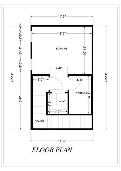 Upper level floor plan.