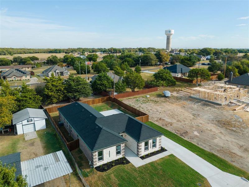 Aerial view of residential area