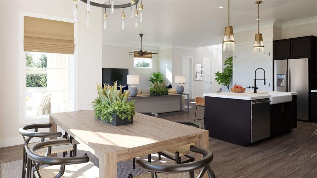 Furnished interior view inside a new home in North Square at Uptown, Celina (Image 11).