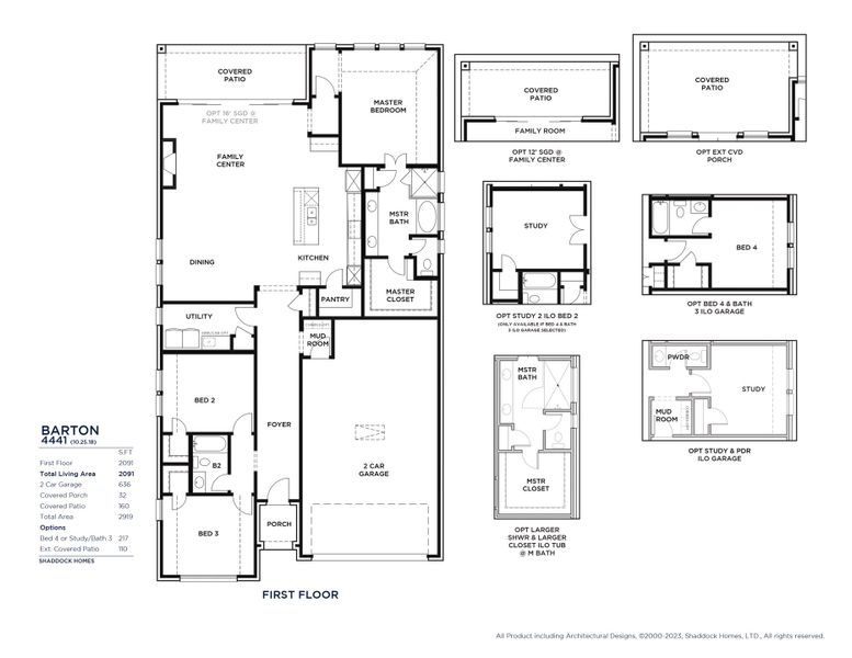 2D floor plan layout for the Barton - SH 4441 by Shaddock Homes in Tavolo Park, Fort Worth, TX (Image 3). 2D floor plan layout for the Barton - SH 4441 by Shaddock Homes in Tavolo Park, Fort Worth, TX (Image 3).