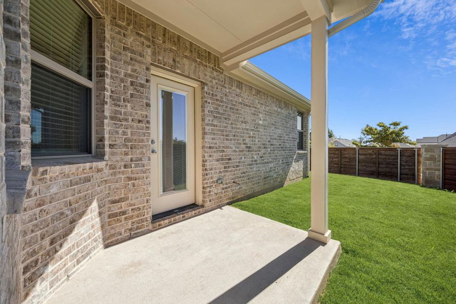 Exterior details and patio area of a home in Solterra Texas, Mesquite (Image 12). Exterior details and patio area of a home in Solterra Texas, Mesquite (Image 12).