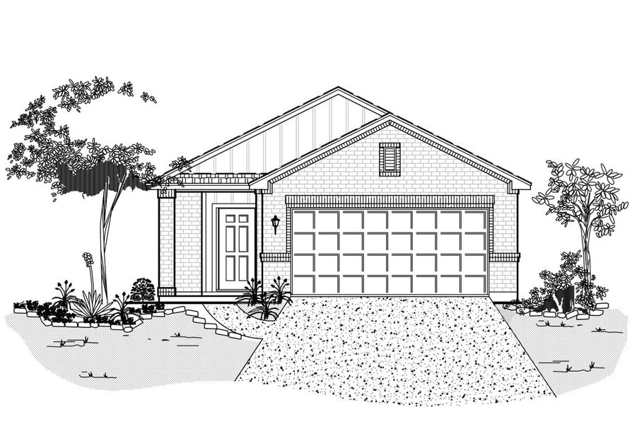 Representative rendering of the exterior for the Plan 1505 by Cyrene Homes (Image 1).