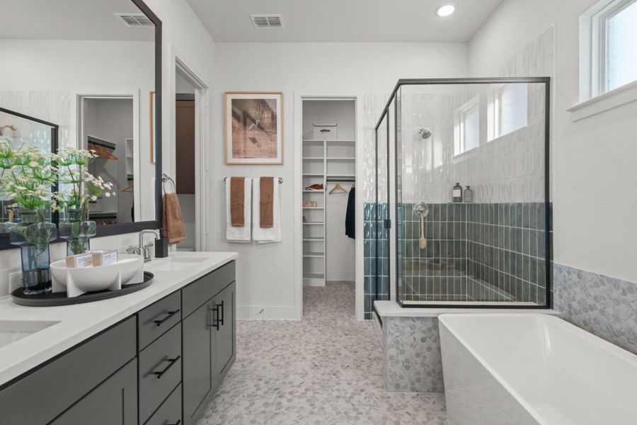 Representative furnished interior of a home built from the Calero by Landon Homes in Fields - East Village, Frisco (Image 16). Representative furnished interior of a home built from the Calero by Landon Homes in Fields - East Village, Frisco (Image 16).
