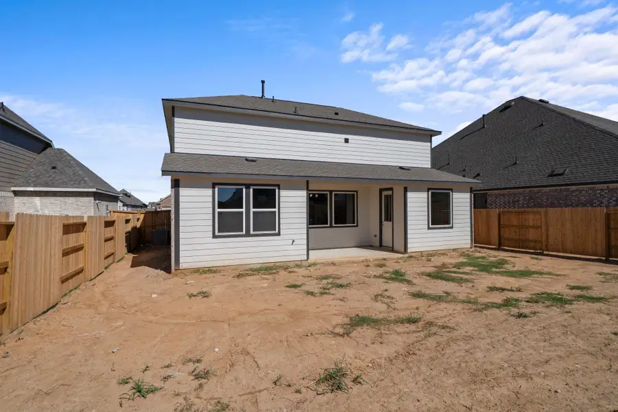 Exterior details and patio area of a home in Oakwood Estates, Waller (Image 1).