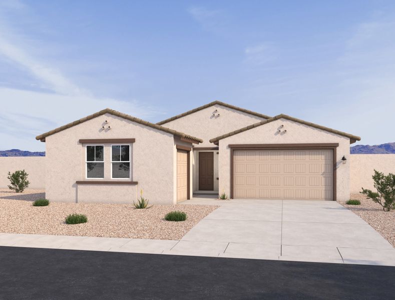 Spanish exterior elevation rendering