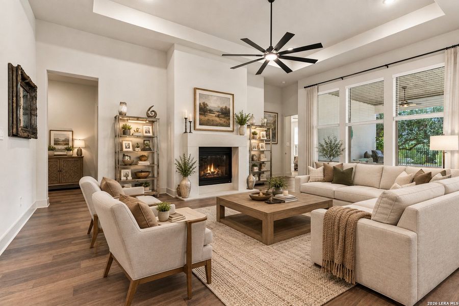 Furnished interior view inside a new home in Ventana - 60', Bulverde (Image 36).