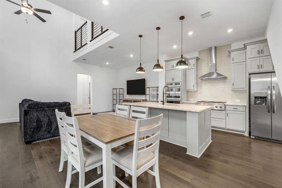 Furnished interior view inside a new home in Fields Villas - Darling Homes, Frisco (Image 7). Furnished interior view inside a new home in Fields Villas - Darling Homes, Frisco (Image 7).