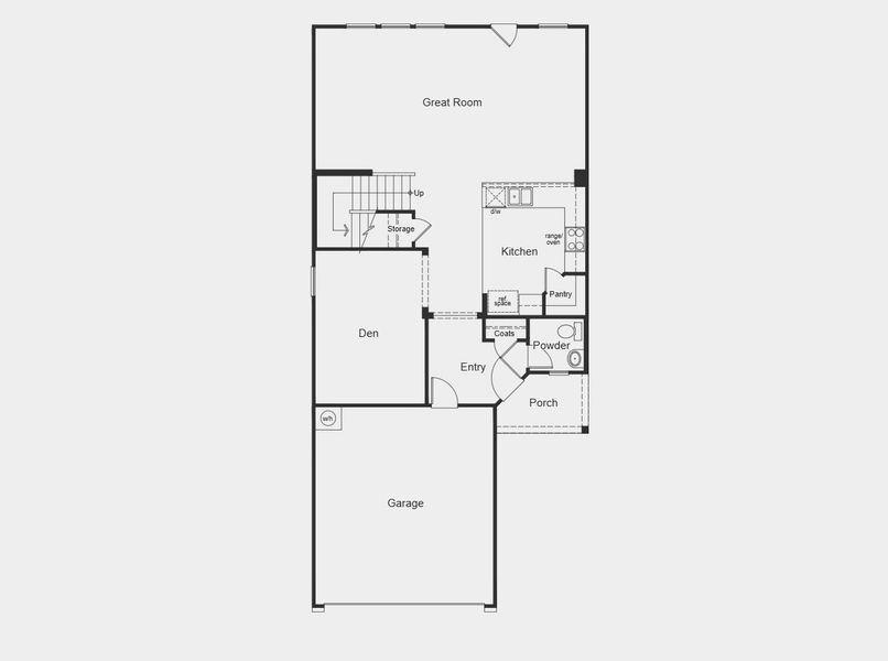 2D floor plan layout for the 2450 by KB Home in Sunset Oaks, Maxwell, TX (Image 3).