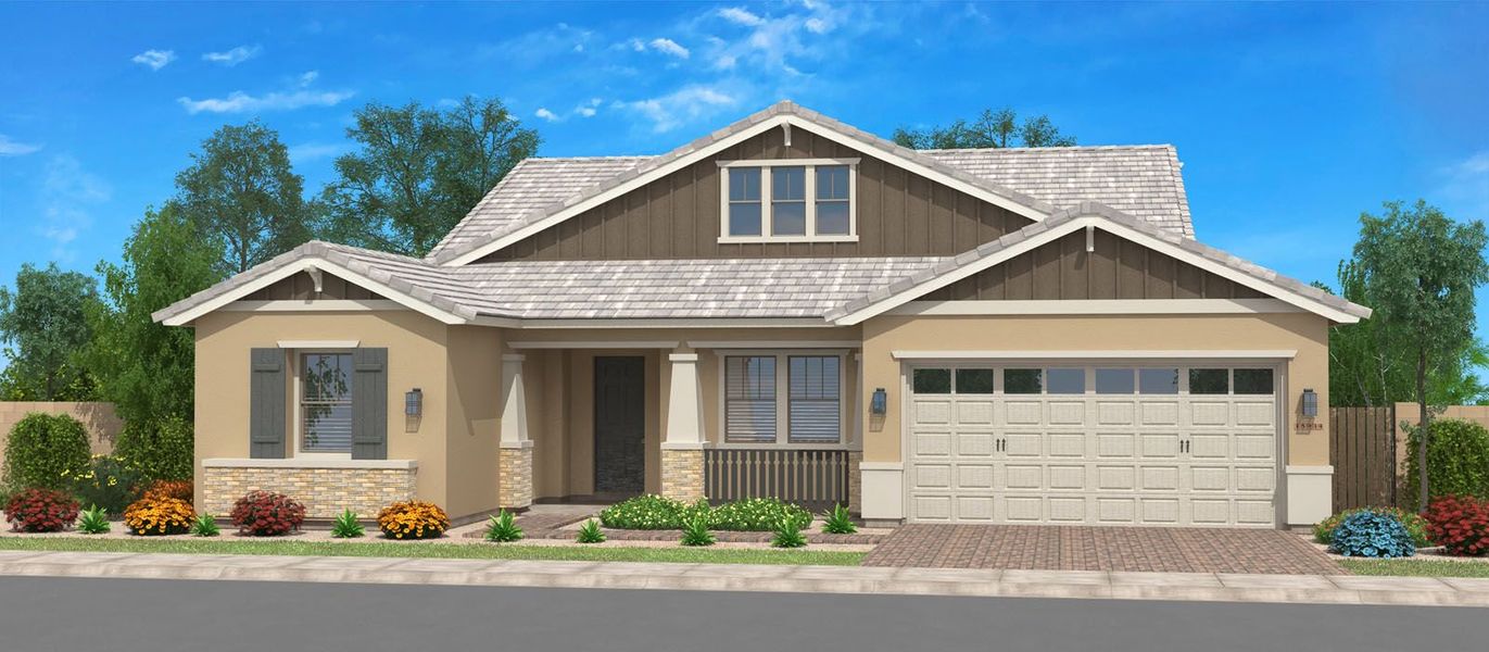 Front exterior of a home in the Sonoma Coast at Enclave community, located in Litchfield Park, AZ (Image 11).