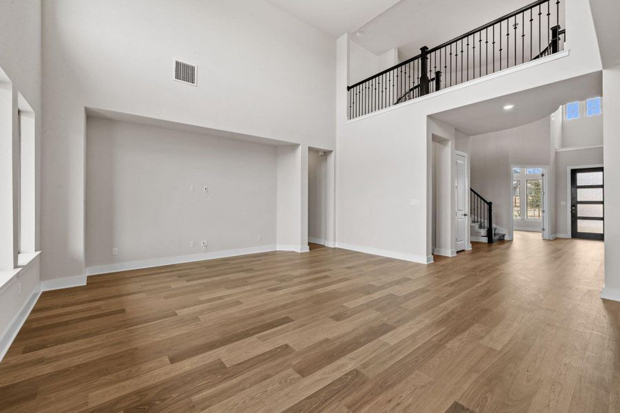 Family Room with soaring ceiling