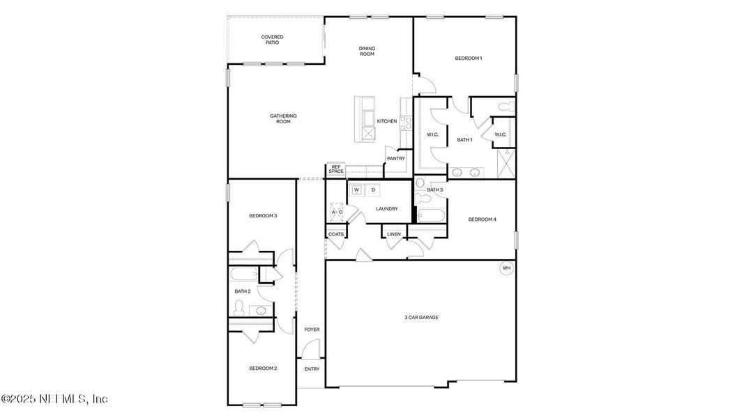 2D floor plan layout of this home in Sawmill Branch, Palm Coast, FL (Image 4).