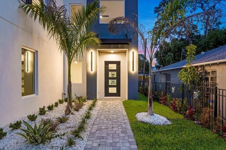 Exterior details and patio area of a home in , Sarasota (Image 42).