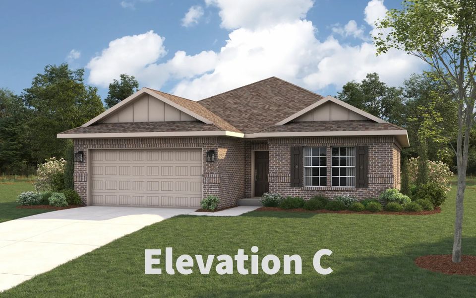Representative exterior photo of a completed home built from the Hudson by Stonehollow Homes in Heritage Grove, Blue Ridge, TX (Image 19).