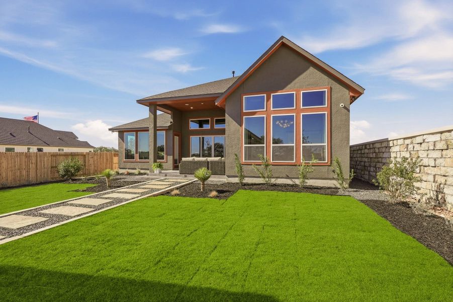 Exterior details and patio area of a home in Prominence, San Antonio (Image 27).