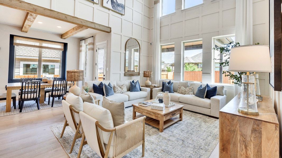 Representative furnished interior of a home built from the Rosewood by DRB Homes in Sunfield, Buda (Image 15). Representative furnished interior of a home built from the Rosewood by DRB Homes in Sunfield, Buda (Image 15).