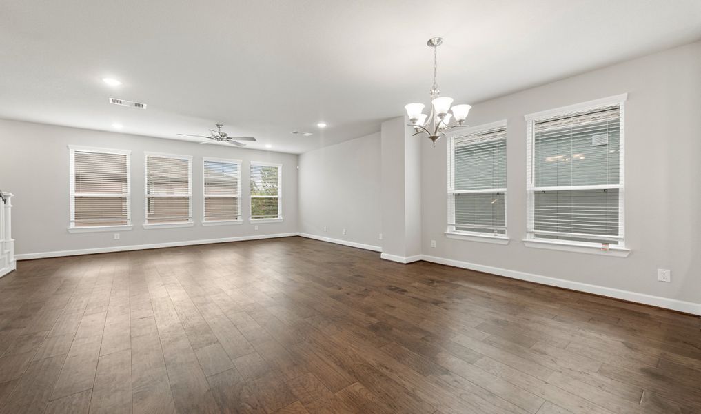 View of dining area and great room