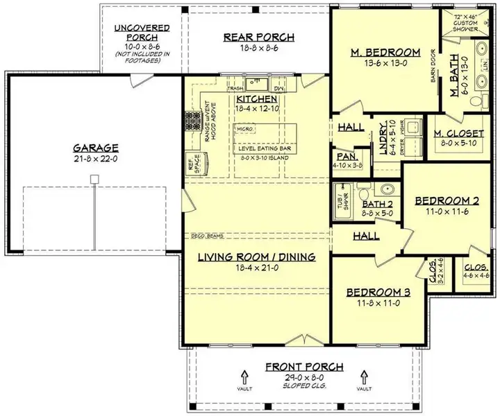 2D floor plan layout of this home in Parallel Pastures, Poolville, TX (Image 3).