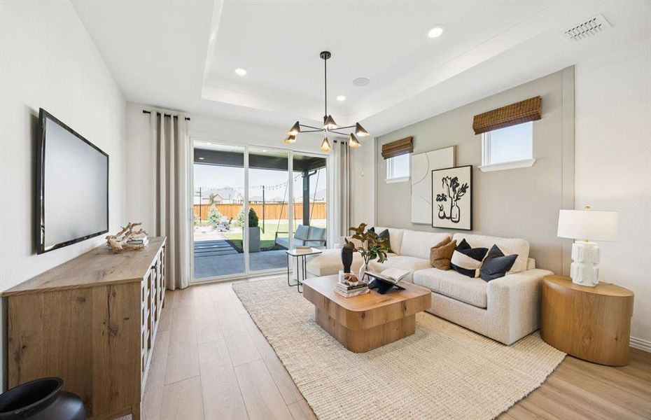 Gathering room with large windows *model representation