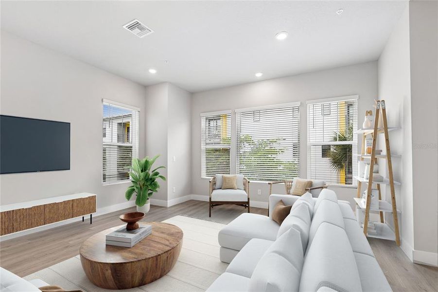 Furnished interior view inside a new home in Towns at Union, St. Petersburg (Image 6). Furnished interior view inside a new home in Towns at Union, St. Petersburg (Image 6).