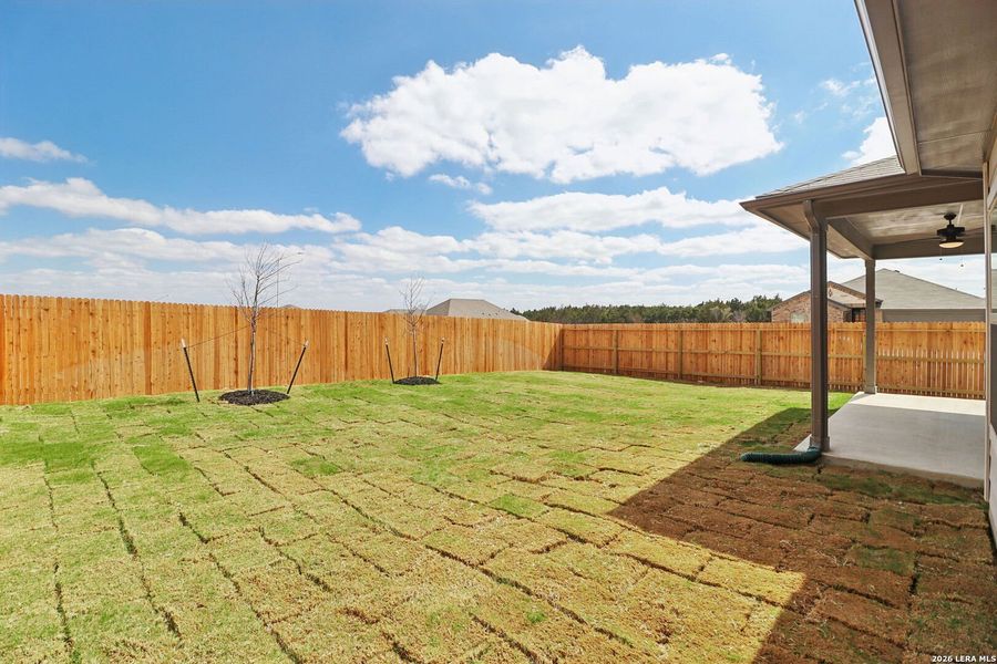Exterior details and patio area of a home in Legendary Trails - Premier Series, Cibolo (Image 26).