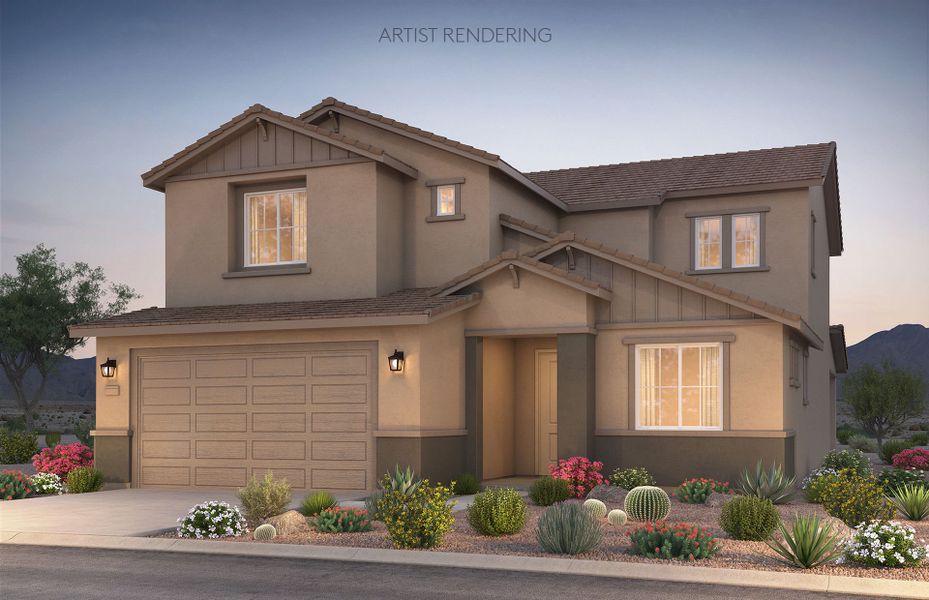 Representative exterior photo of a completed home built from the Prato by Pulte Homes in Artisan at Asante, Surprise, AZ (Image 20).