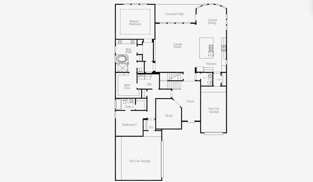 2D floor plan layout for the Claude by Coventry Homes in Dominion of Pleasant Valley 70', Wylie, TX (Image 3). 2D floor plan layout for the Claude by Coventry Homes in Dominion of Pleasant Valley 70', Wylie, TX (Image 3).