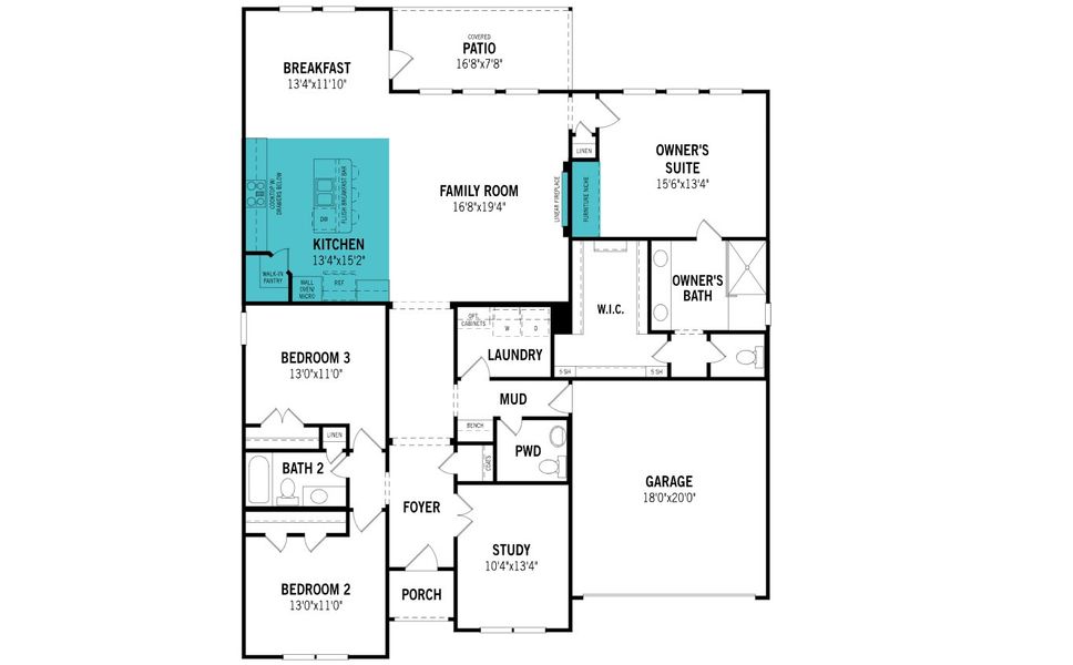 2D floor plan layout of this home in Villages of Creekwood, Frisco, TX (Image 4). 2D floor plan layout of this home in Villages of Creekwood, Frisco, TX (Image 4).