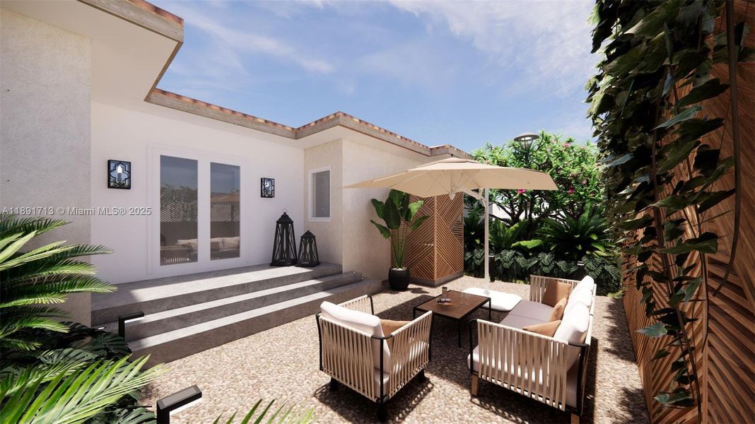 Exterior details and patio area of a home in , Miami Shores (Image 15). Exterior details and patio area of a home in , Miami Shores (Image 15).