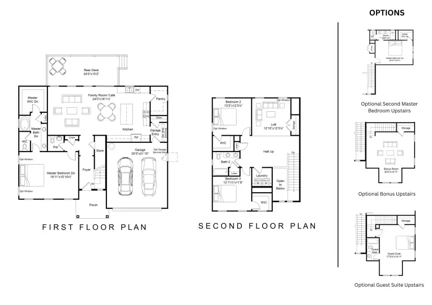 2D floor plan layout for the Holden by Hunter Quinn Homes in Pauley Estates, Conway, SC (Image 3). 2D floor plan layout for the Holden by Hunter Quinn Homes in Pauley Estates, Conway, SC (Image 3).