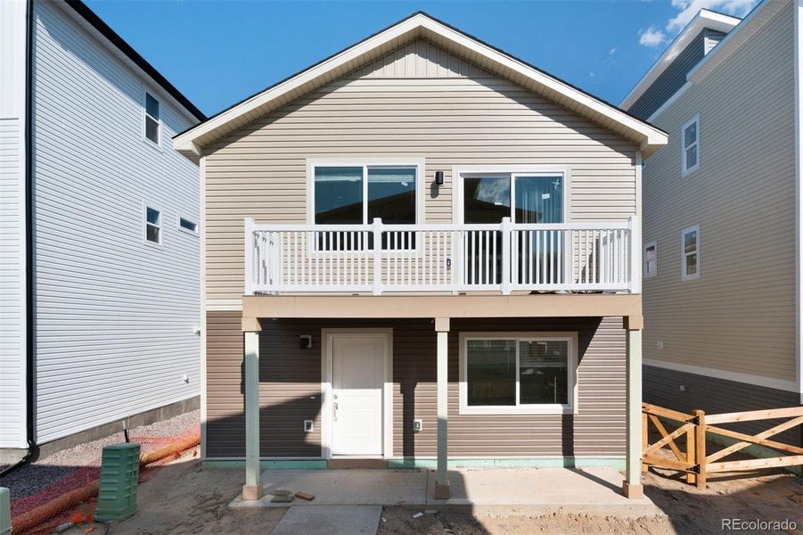 Exterior details and patio area of a home in , Bennett (Image 1).