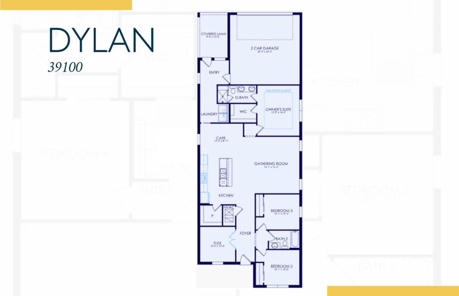 2D floor plan layout of this home in SeaFlower, Bradenton, FL (Image 3).