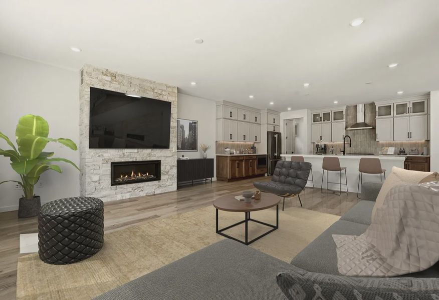 Homesite 9 Great Room + Kitchen - Virtually Staged - 7 of 18 Homesite 9 Great Room + Kitchen - Virtually Staged - 7 of 18