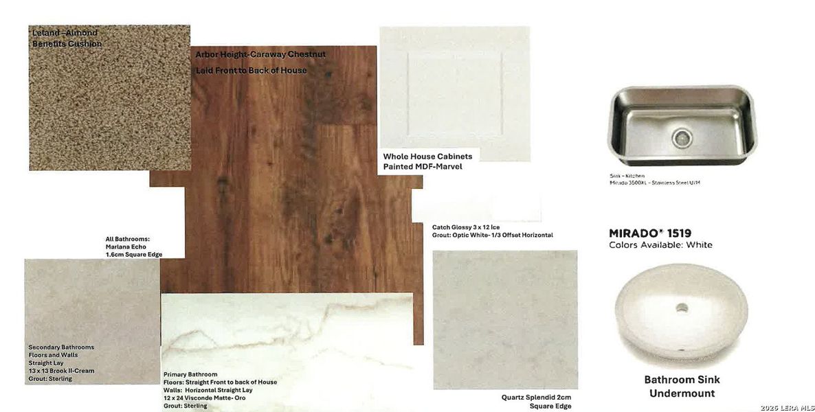 Sample of building materials used in homes in The Parklands, Schertz (Image 4).