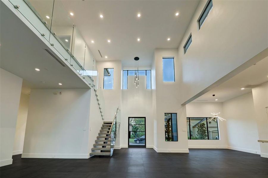 Soaring ceilings in the grand hall.