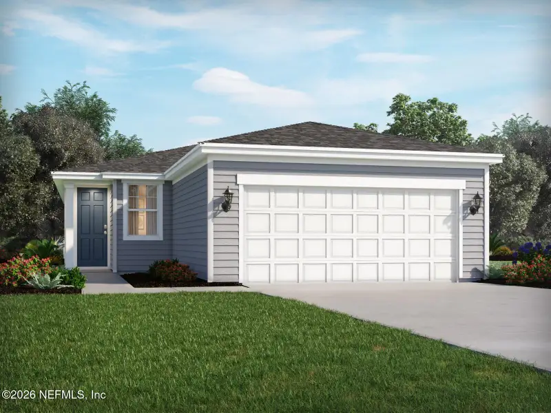Front exterior of a new home in Kings Preserve, Jacksonville, FL, highlighting curb appeal (Image 1). Front exterior of a new home in Kings Preserve, Jacksonville, FL, highlighting curb appeal (Image 1).