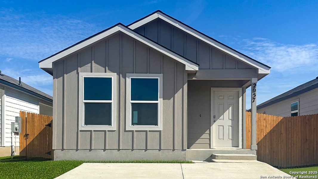 Front exterior of a new home in Sonora, San Antonio, TX, highlighting curb appeal (Image 2). Front exterior of a new home in Sonora, San Antonio, TX, highlighting curb appeal (Image 2).