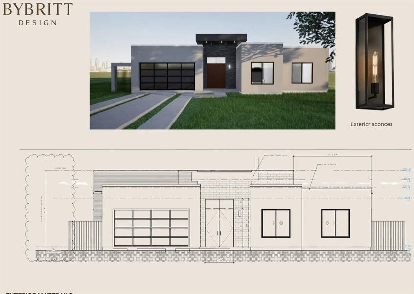 Modern architecture defines this dwelling, featuring a sleek facade and a distinctive garage door. Modern architecture defines this dwelling, featuring a sleek facade and a distinctive garage door.