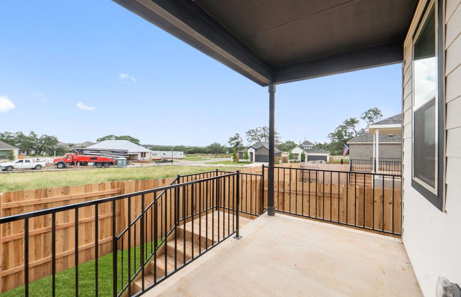 Exterior details and patio area of a home in La Cima, San Marcos (Image 21).