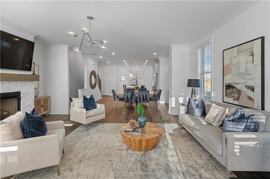 Furnished interior view inside a new home in Brackley Townhomes, Cumming (Image 60). Furnished interior view inside a new home in Brackley Townhomes, Cumming (Image 60).