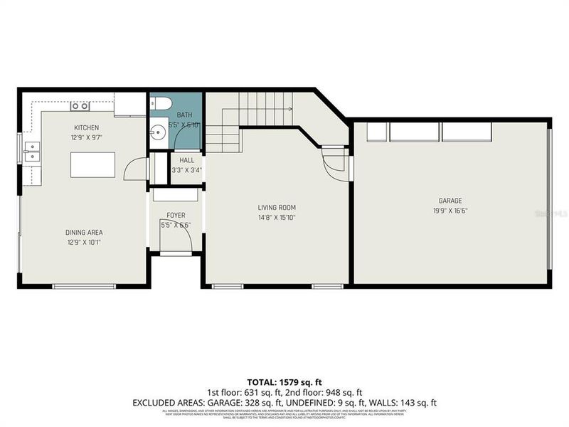 2D floor plan layout of this home in , St. Cloud, FL (Image 6).