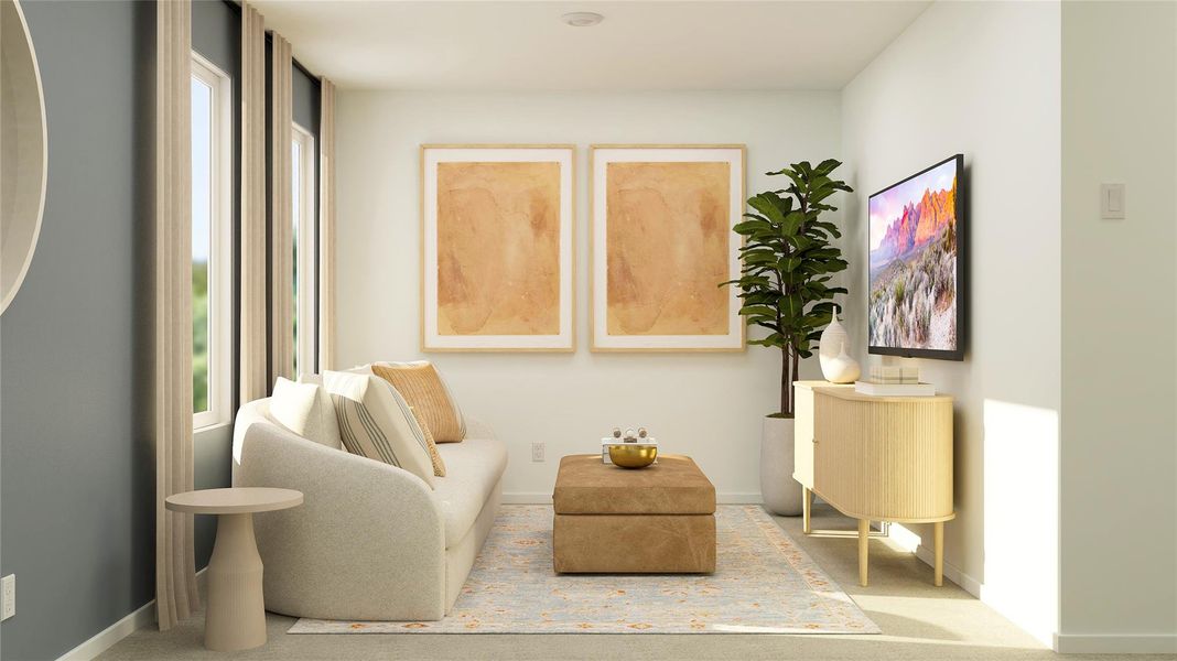 Furnished interior view inside a new home in Cool Water at Sonterra: Cottage Collection, Jarrell (Image 12).