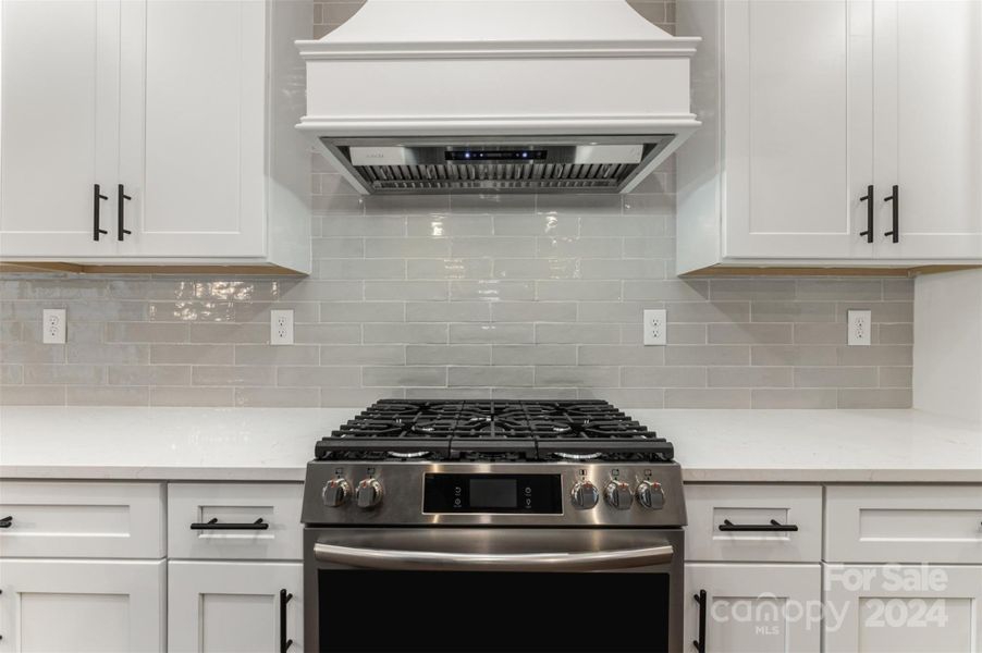 Look at that custom range hood atop a fantastic gas stove with electric oven (Representative Photo)