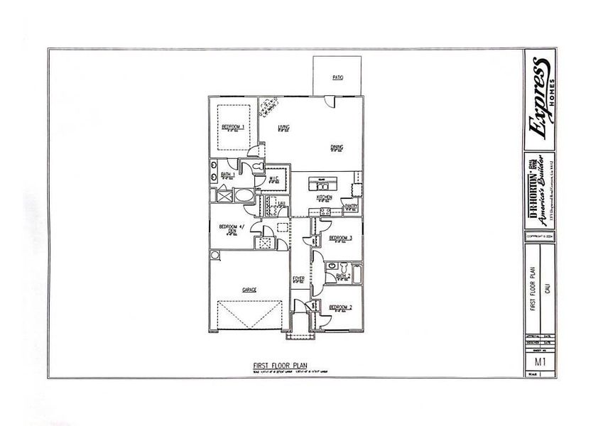 2D floor plan layout of this home in Poplar Preserve, Newnan, GA (Image 3).
