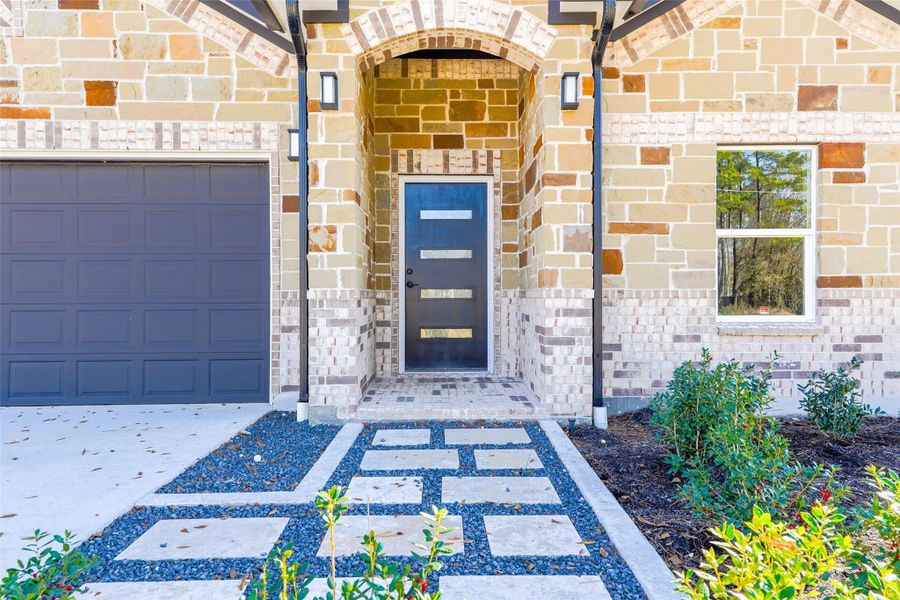 entry of home with gorgeous custom stepping stones