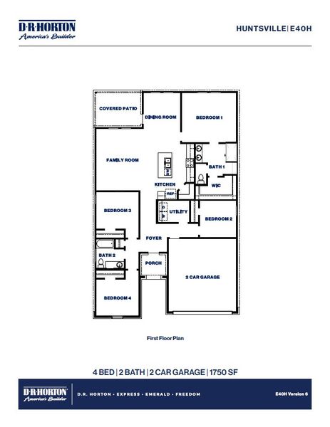2D floor plan layout of this home in Sunterra, Katy, TX (Image 2).