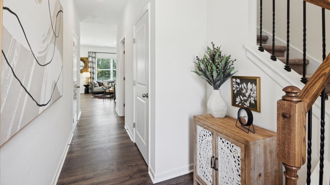 Representative furnished interior of a home built from the Altamont Townhome by D.R. Horton in Saint Marc's, Powell (Image 12).