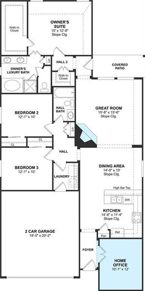 The Fairbanks floor plan by K. Hovnanian Homes. 1st Floor shown. *Prices, plans, dimensions, features, specifications, materials, and availability of homes or communities are subject to change without notice or obligation.