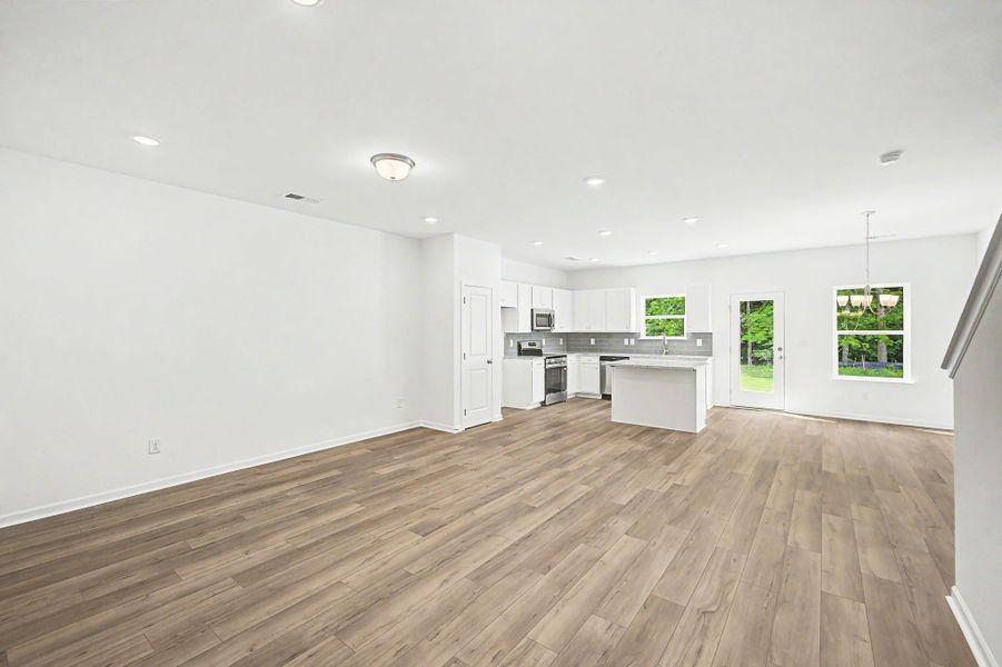 Open concept downstairs living area.