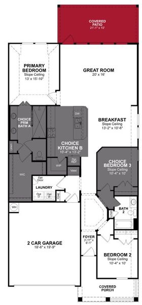 2D floor plan layout of this home in The Highlands, Porter, TX (Image 2).